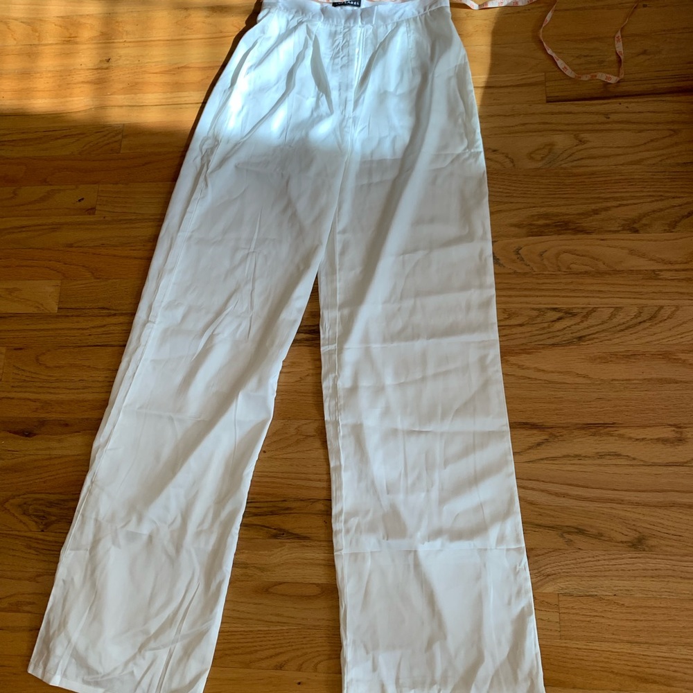 JLUXLABEL Off White Wide Leg Flare pants